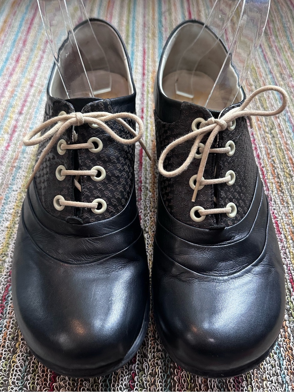 Fluevog VINTAGE EXCELLENT Hopes Promise black leather lace-up shoe -10 (fit 9.5) - Picture 3 of 16